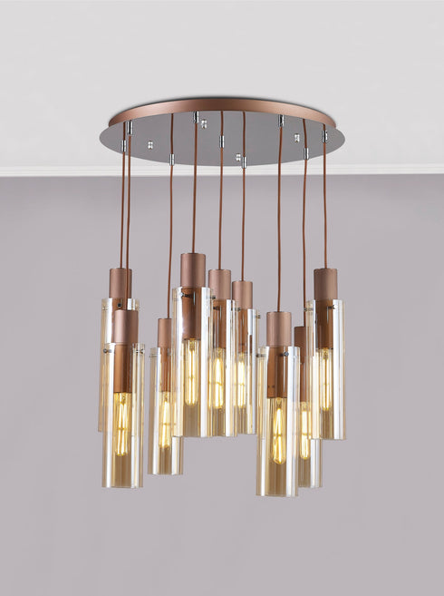Brooks Slim Round Pendant 9 Light
